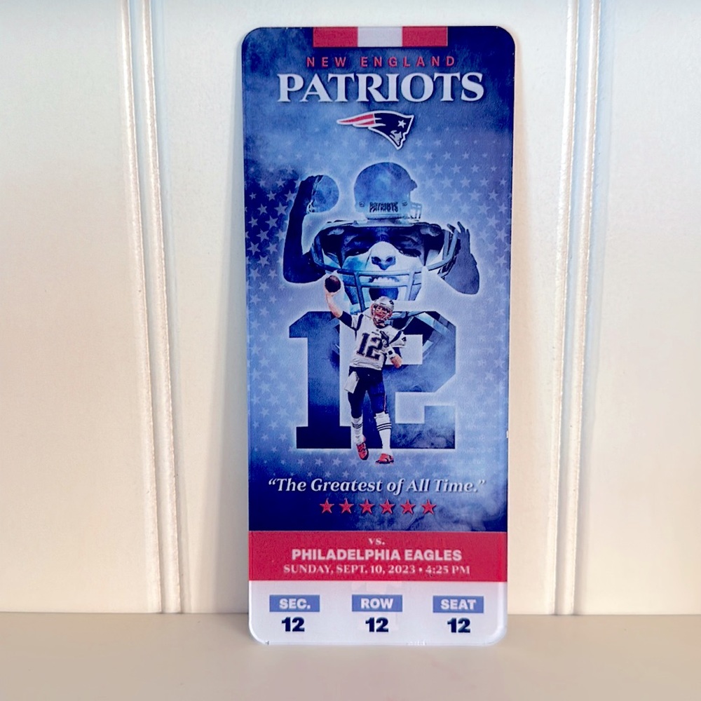 Tom Brady Commemorative Ticket - Retirement Game 9/10/23 - Official